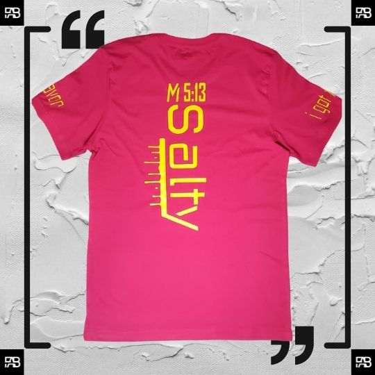 SALTY (TEE)- Raspberry/Fluorescent Yellow